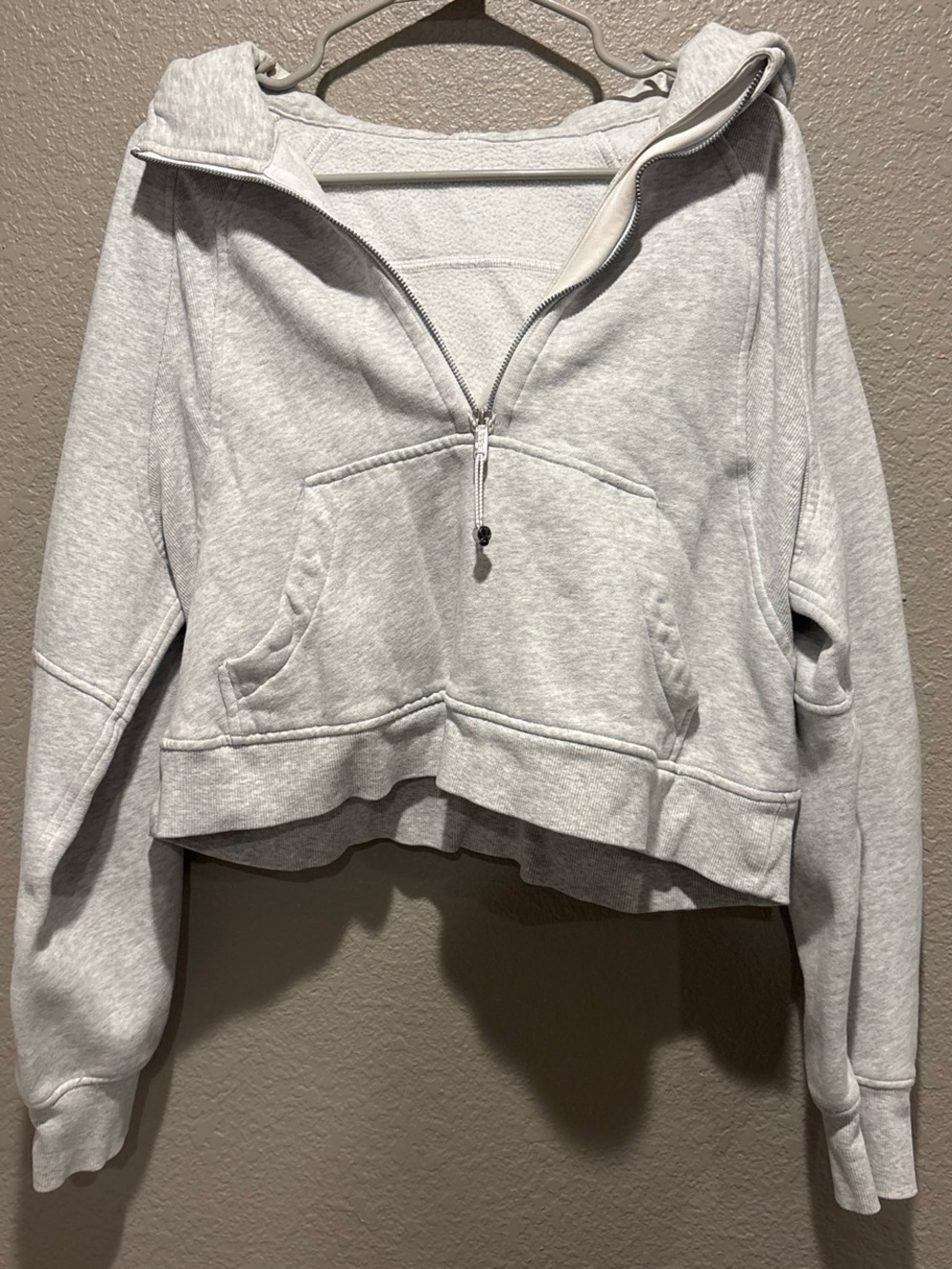 Light Gray Lululemon Half-Zip Hooded Women's Sweater